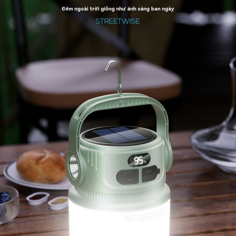 Đèn cắm trại năng lượng mặt trời có thể sạc lại siêu dài độ