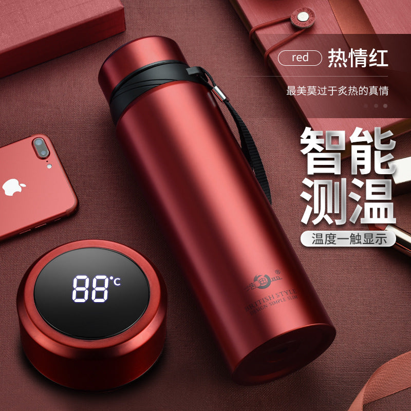 Bình giữ nhiệt thông minh công suất lớn 304 thép không gỉ kinh doanh giữ nhiệt cốc treo cốc trà đơn giản di đ