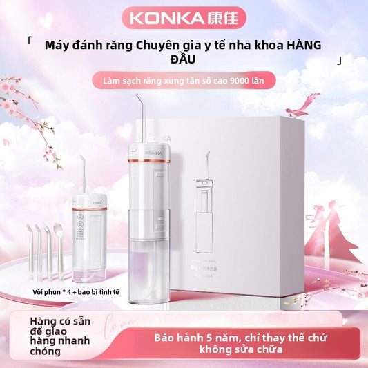 Tăm nước cao cấp  Konka tăm nước rửa răng di động dùng chỉ nha khoa gia đình chỉnh nha chuyên dụng làm sạch