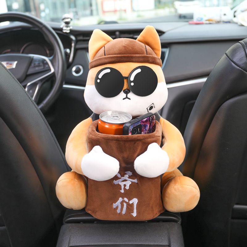 Hộp khăn giấy thùng rác xe sáng tạo hộp tay vịn xe 2 trong 1