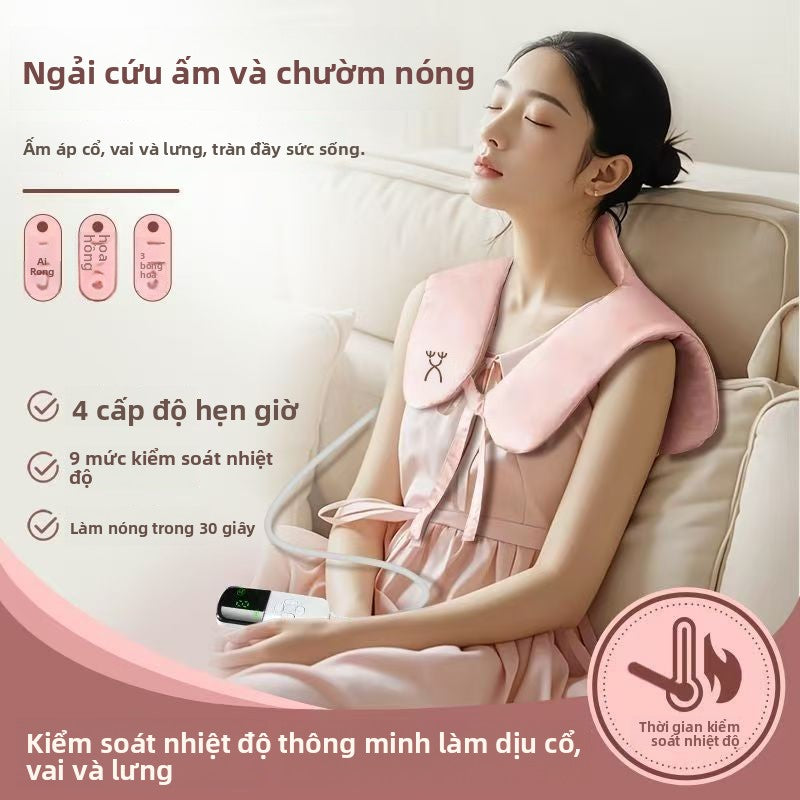 Túi chườm nóng cổ vai, túi nhung hoa hồng sưởi ấm điện, vật lý trị liệu gia đình, bảo vệ cổ, chuyển