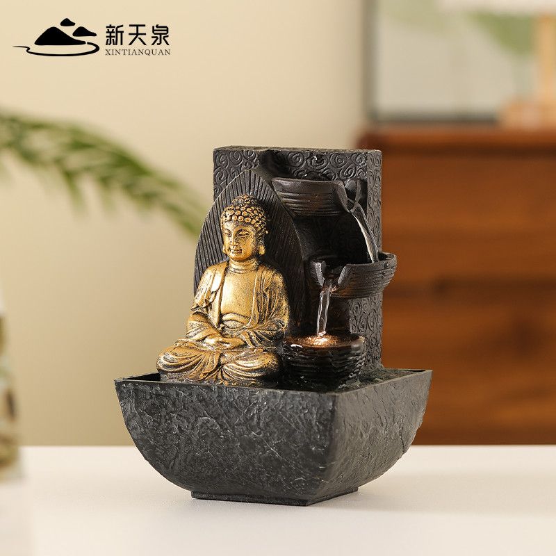 Thác nước Kiếm tiền chảy nước trang trí tuần hoàn nước sinh tiền phòng khách tủ TV bàn đài phun nước trang trí