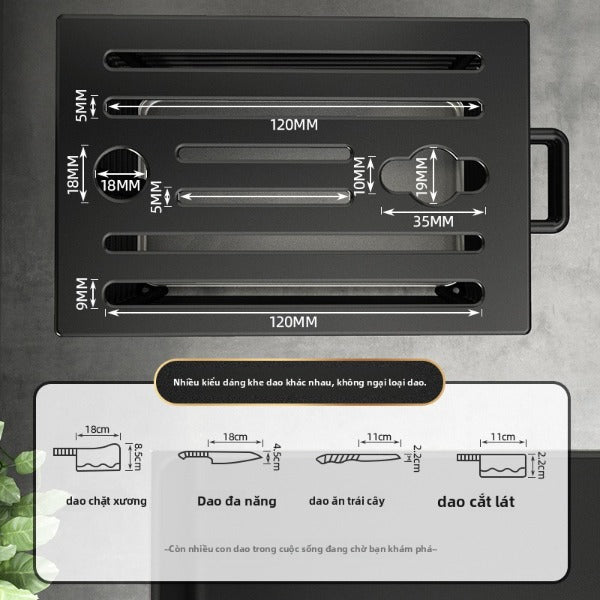 giá đỡ dao 304 thép không gỉ  giá đỡ nhà bếp kệ gia đình mặt bàn đặt đũa dao một mảnh giá lưu trữ tre