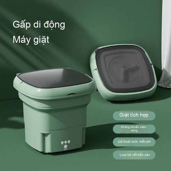 [FLASHSALE]Máy giặt gấp mini khử trùng ánh sáng xanh nhỏ có thể khử nước di động rửa sạch mộ (Copy)