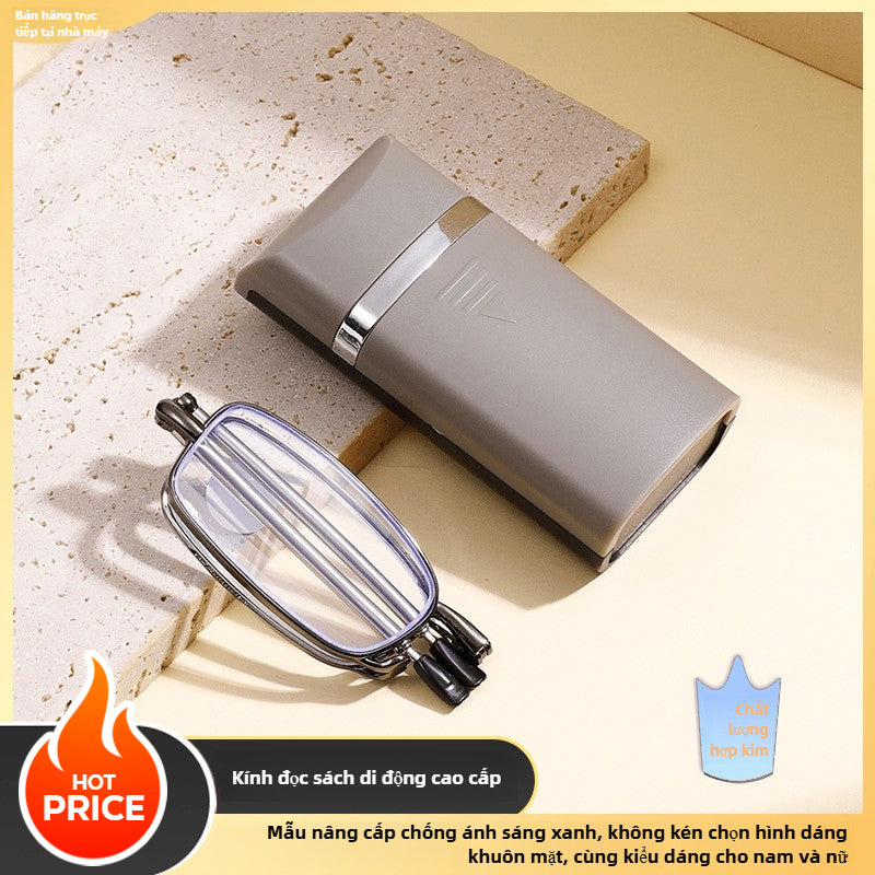 [3133 người bộ sưu tập] Cao cấp gấp di động chống ánh sáng xanh siêu nhẹ lão hoa kính mắt hợp kim ch