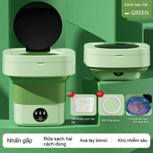 [FLASHSALE]Máy giặt gấp mini khử trùng ánh sáng xanh nhỏ có thể khử nước di động rửa sạch mộ (Copy)