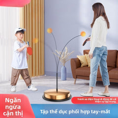 Máy huấn luyện bóng bàn tự luyện tạo tác gia đình trẻ em lưới màu đỏ đàn hồi trục mềm hút binh lính