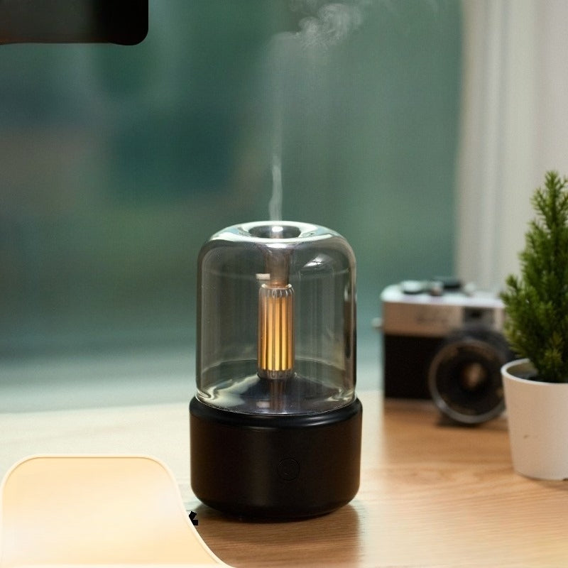 Máy xông tinh dầu mới mô phỏng máy thơm nến văn phòng khách sạn phòng ngủ đầu giường máy tạo độ ẩm ánh sán