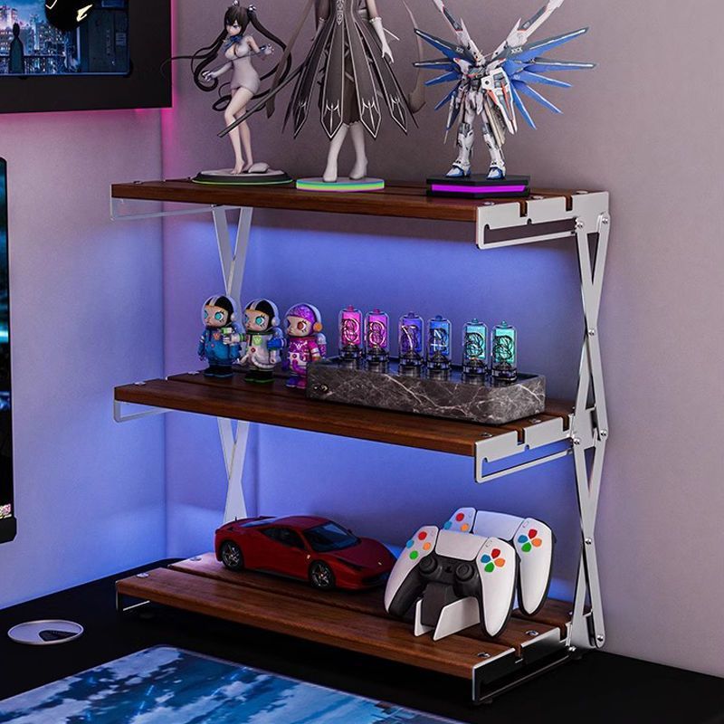 Bàn máy tính có thể gập lại bàn ba tầng giá đỡ bàn nhỏ di động sắp xếp kệ lưu trữ đa chức năng trong