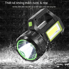 Đèn pin USB năng lượng mặt trời phiêu lưu ngoài trời sạc đèn xách tay đèn pha đa chức năng đèn báo