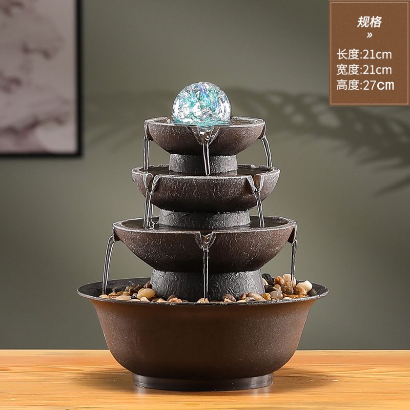 Thác nước thần tài phong thủy cầu chiêu tài phong thủy bánh xe tuần hoàn nước mở cửa