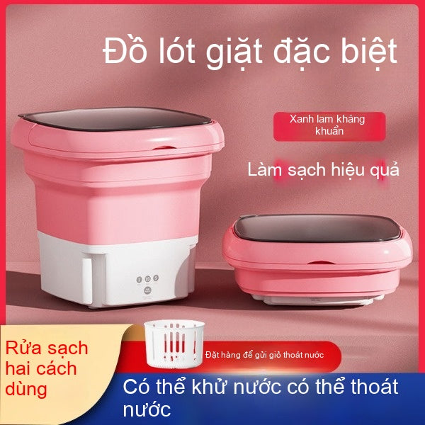 [FLASHSALE]Máy giặt gấp mini khử trùng ánh sáng xanh nhỏ có thể khử nước di động rửa sạch mộ (Copy)