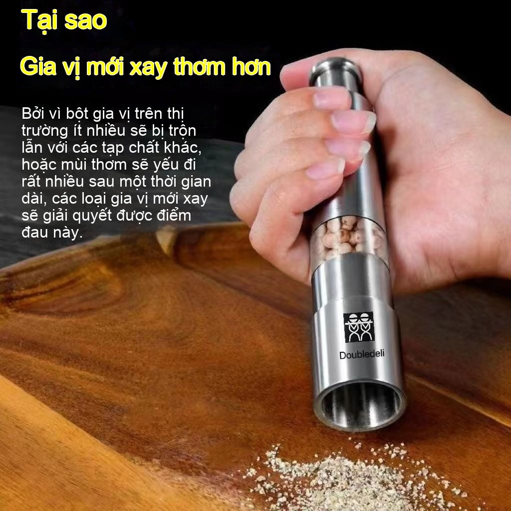thiết bị xay hạt tiêu  bằng tay Đức DOUBLEDELI thép không gỉ hạt tiêu xay bằng tay chai mài hạt tiêu tại nhà0511