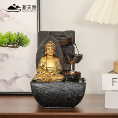 Thác nước Kiếm tiền chảy nước trang trí tuần hoàn nước sinh tiền phòng khách tủ TV bàn đài phun nước trang trí