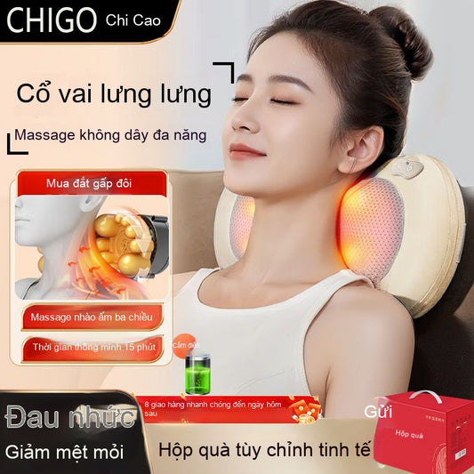 Shigo đa chức năng massage gối vai cổ thắt lưng massage lưng thắt lưng nhào toàn thân đệm đệm gia đì