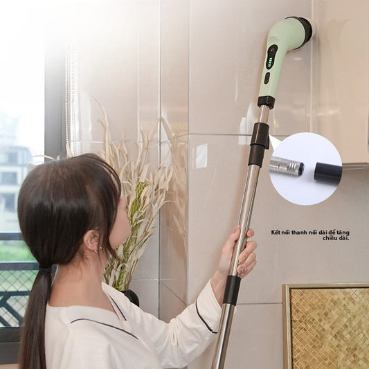 Bàn chải làm sạch đa chức năng điện Gia đình nhà bếp phòng tắm kính dài và ngắn có thể sử dụng kép b