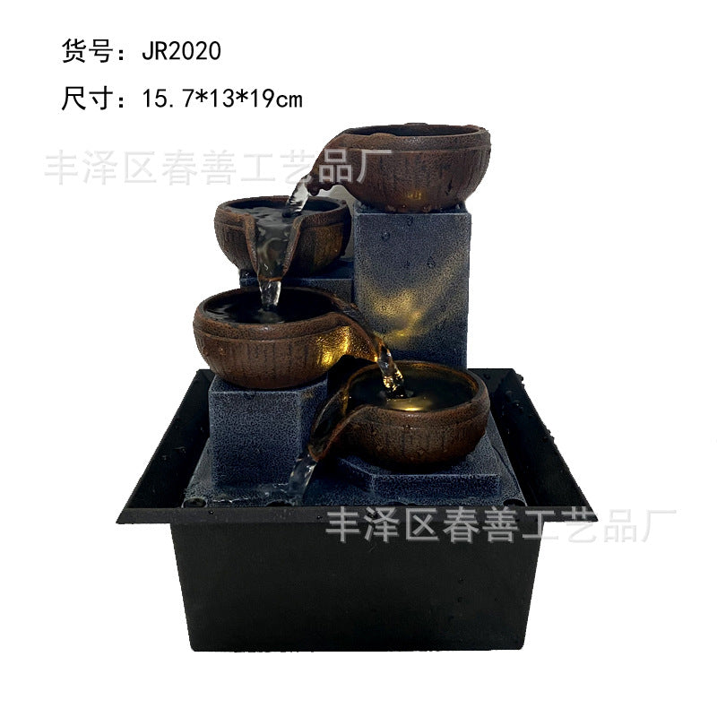 Thác nước chảy trang trí văn phòng phong thủy trang trí bàn làm việc đài