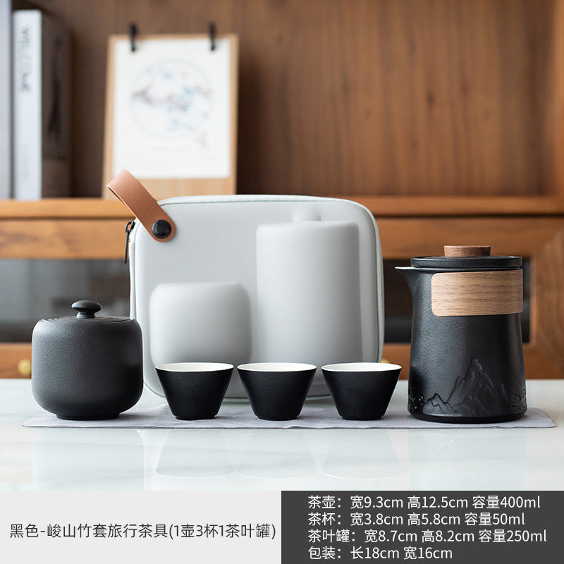 Bộ trà du lịch Ningxuan di động cốc khách hàng nhanh gia đình bình thủy tinh công ty quà tặng bộ trà