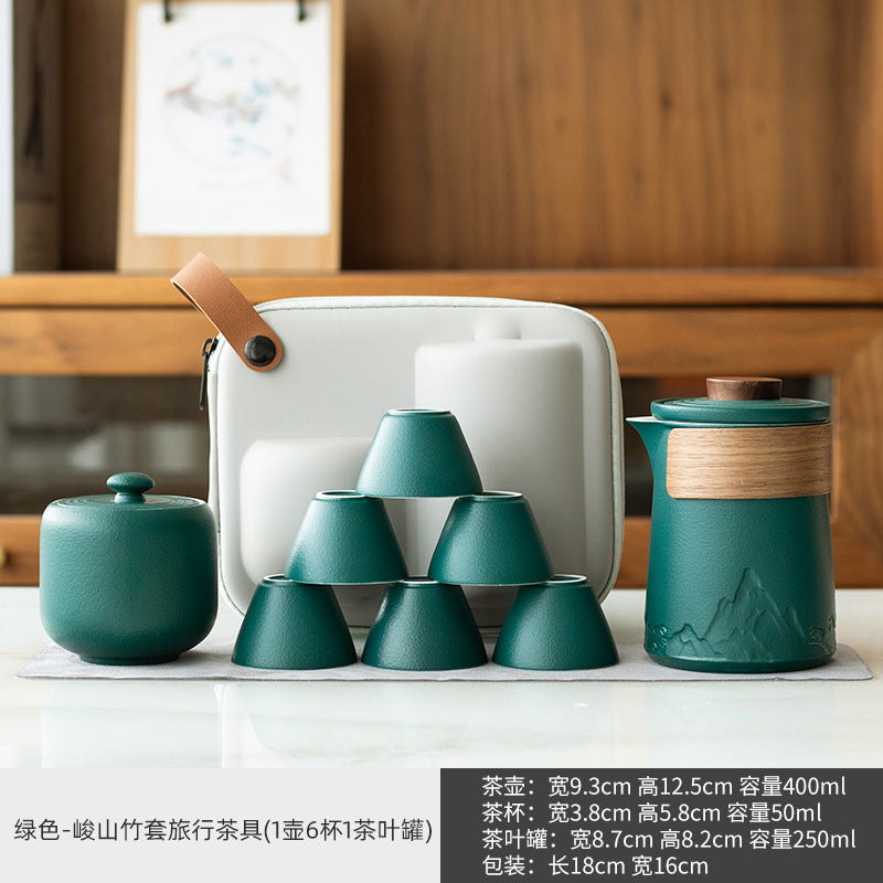 Bộ trà du lịch Ningxuan di động cốc khách hàng nhanh gia đình bình thủy tinh công ty quà tặng bộ trà