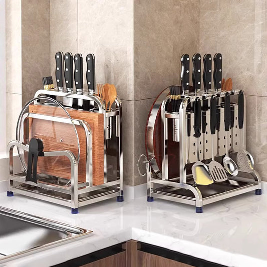 Giá đỡ dao bằng thép không gỉ giá đỡ bếp giá đỡ dao đa chức năng giá đỡ dao làm bếp đũa hộp thớt dao
