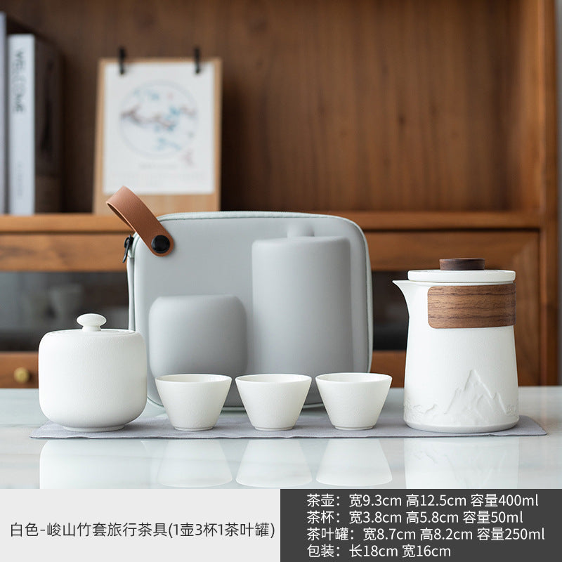 Bộ trà du lịch Ningxuan di động cốc khách hàng nhanh gia đình bình thủy tinh công ty quà tặng bộ trà