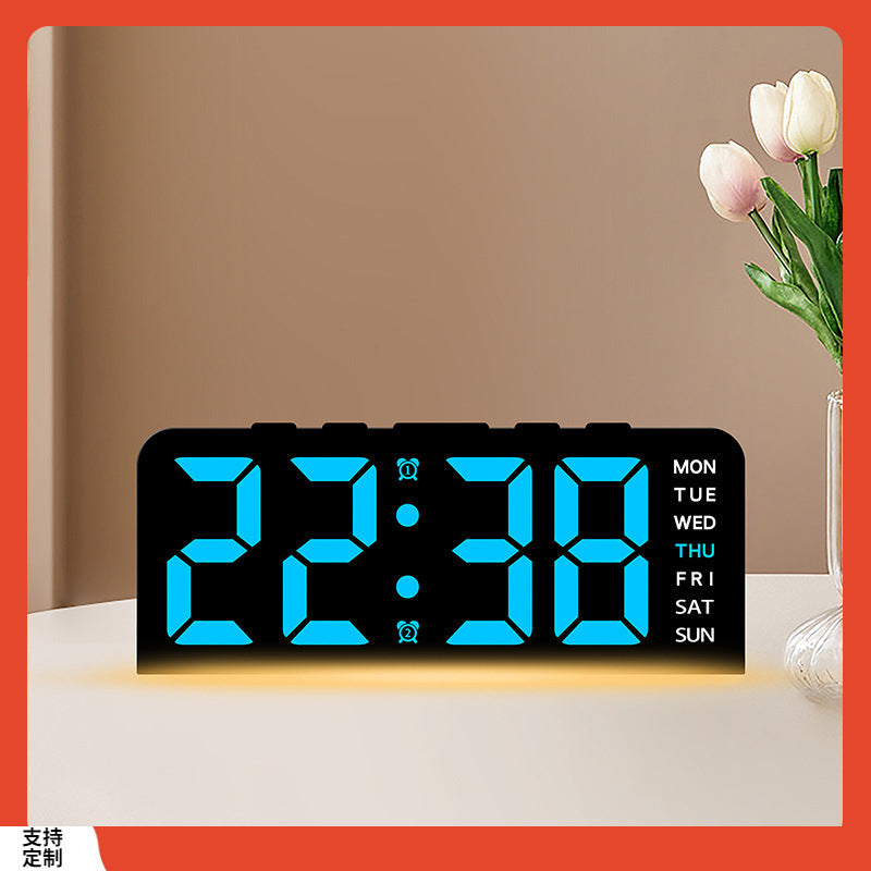 đồng hồ mẫu mới LED chữ lớn kỹ thuật số đồng hồ khí quyển đèn ngày ngủ đồng hồ bàn đa chức năng kỹ thuật số