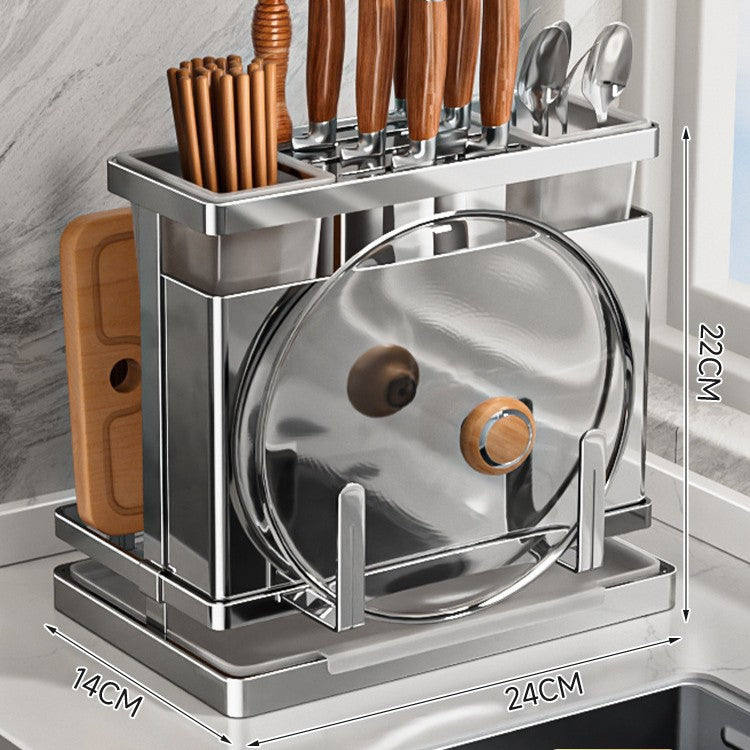 giá đỡ dao 304 thép không gỉ  nhà bếp giá đỡ hộp đựng đũa giá đỡ đa chức năng giá đỡ thớt dao một mản