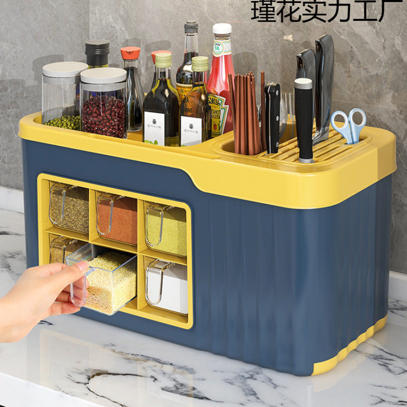 [flashsale]Hộp gia vị kết hợp bộ nhà bếp đa chức năng gia vị muối lon gia vị (Copy)