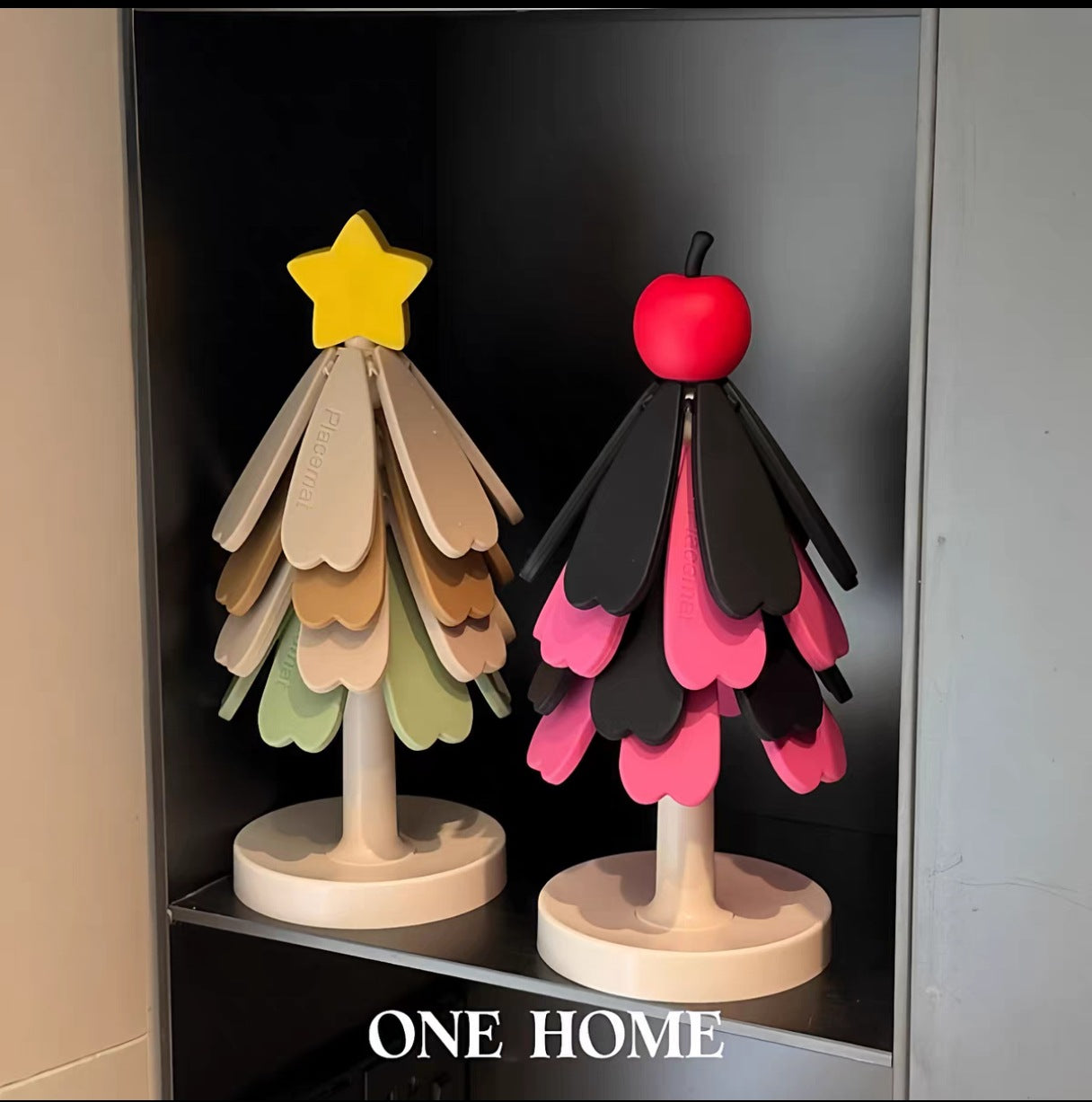 Miếng lót bàn Giáng sinh cây nhỏ cách nhiệt thảm sáng tạo chống nóng silicone bàn thảm một cây cố