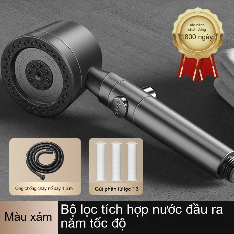 Mu Ge đôi vòi hoa sen vòi hoa sen lọc vòi hoa sen tăng áp đầu vòi hoa sen siêu mạnh áp lực loại bỏ c