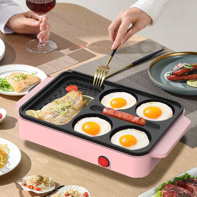 Máy làm bánh mì kẹp thịt trứng chiên không dính chảo chiên cắm điện gia đình ăn sáng bánh kếp chảo b