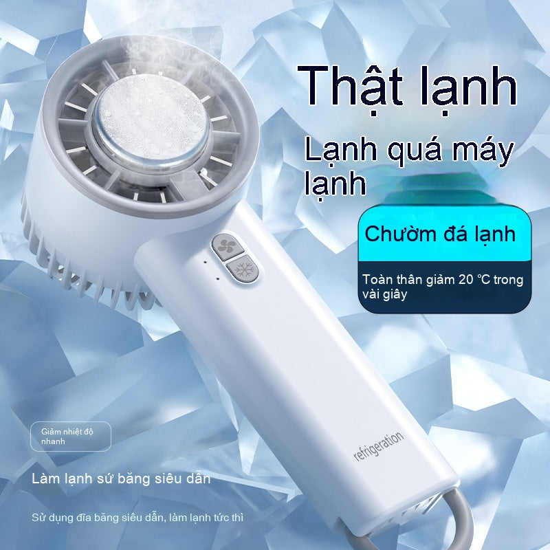Quạt cầm tay làm lạnh đá bán dẫn mới công suất lớn quạt nhỏ di động quạt mini sạc USB