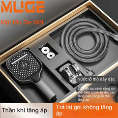 Đầu phun hoa tăng áp ba ngăn, bảng điều khiển lớn, phòng tắm, đầu tắm, đầu vòi hoa sen, đầu vòi sen,