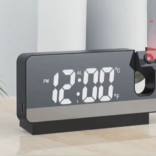 Đồng hồ chiếu kỹ thuật số dạ quang thông minh mới màn hình lớn im lặng chiếu sáng tạo đồng hồ báo th