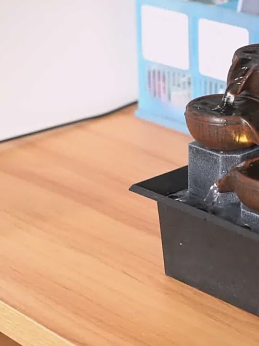 Thác nước chảy trang trí văn phòng phong thủy trang trí bàn làm việc đài