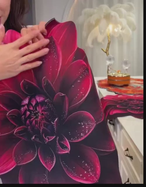 thảm silicon hấp thụ nước chống trượt hoa thược dược smart