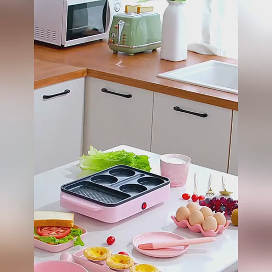 Máy làm bánh mì kẹp thịt trứng chiên không dính chảo chiên cắm điện gia đình ăn sáng bánh kếp chảo b