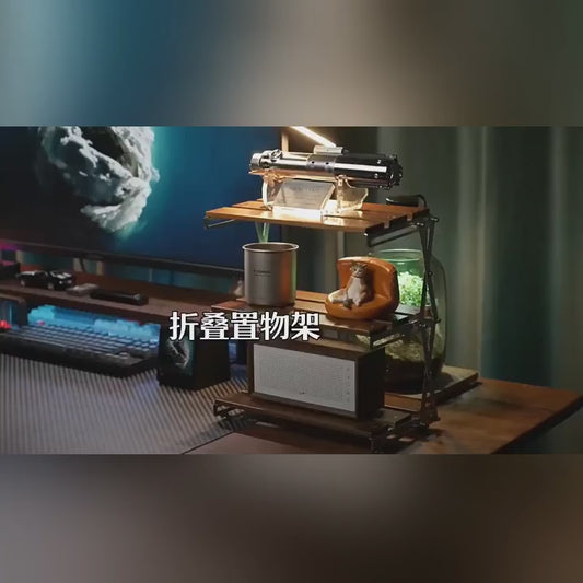 Bàn máy tính có thể gập lại bàn ba tầng giá đỡ bàn nhỏ di động sắp xếp kệ lưu trữ đa chức năng trong