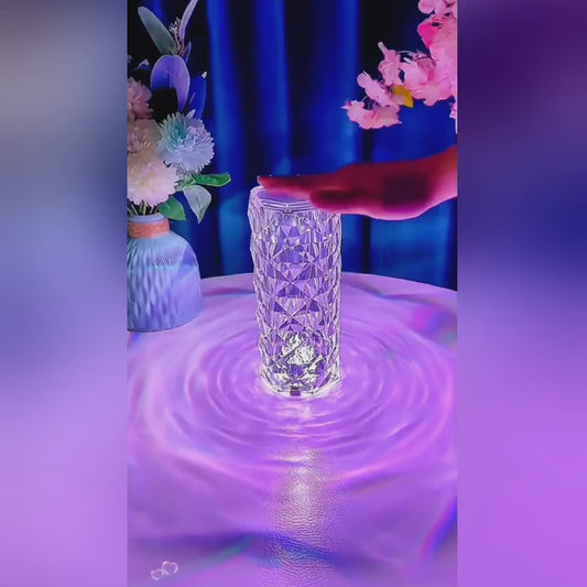 Đèn trang trí pha lê bàn đèn cảm ứng lưới đỏ không khí đèn sinh viên phòng ngủ quà tặng