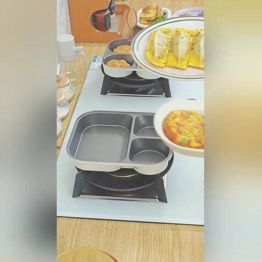 Chảo ăn sáng titan đa chức năng gia đình trứng hamburger đáy phẳng không dính nồi chiên trứng cổ v