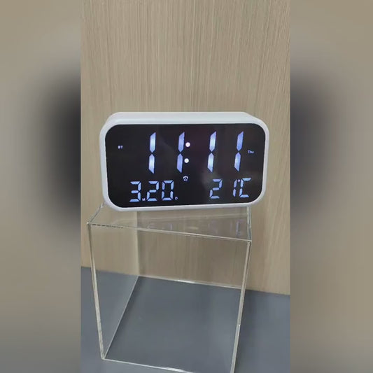 Loa Bluetooth đa chức năng đồng hồ báo thức loa siêu trầm không dây đồng hồ