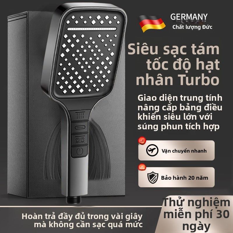 Đầu phun hoa tăng áp Mu Ge bảng điều khiển lớn siêu áp suất cao mưa máy nước nóng tắm cầm tay chuyển