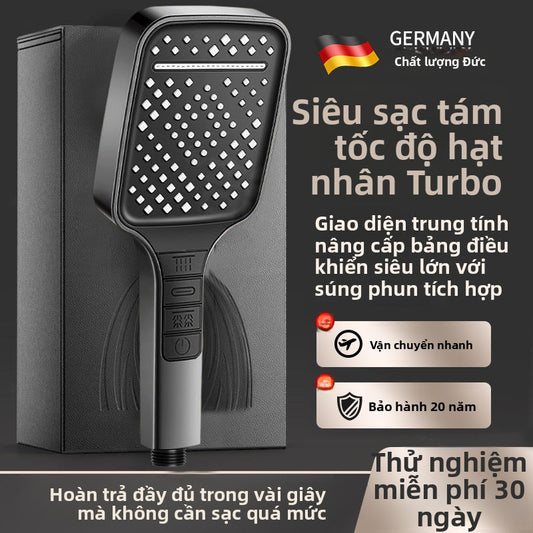 Đầu phun hoa tăng áp Mu Ge bảng điều khiển lớn siêu áp suất cao mưa máy nước nóng tắm cầm tay chuyển