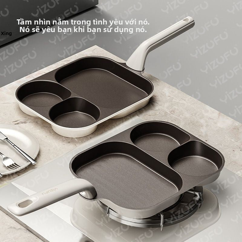 Chảo ăn sáng titan đa chức năng gia đình trứng hamburger đáy phẳng không dính nồi chiên trứng cổ v