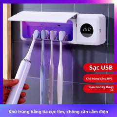 Hộp bàn chải đánh răng khử trùng usb sạc thông minh kỹ thuật số hiển thị tia cực tím
