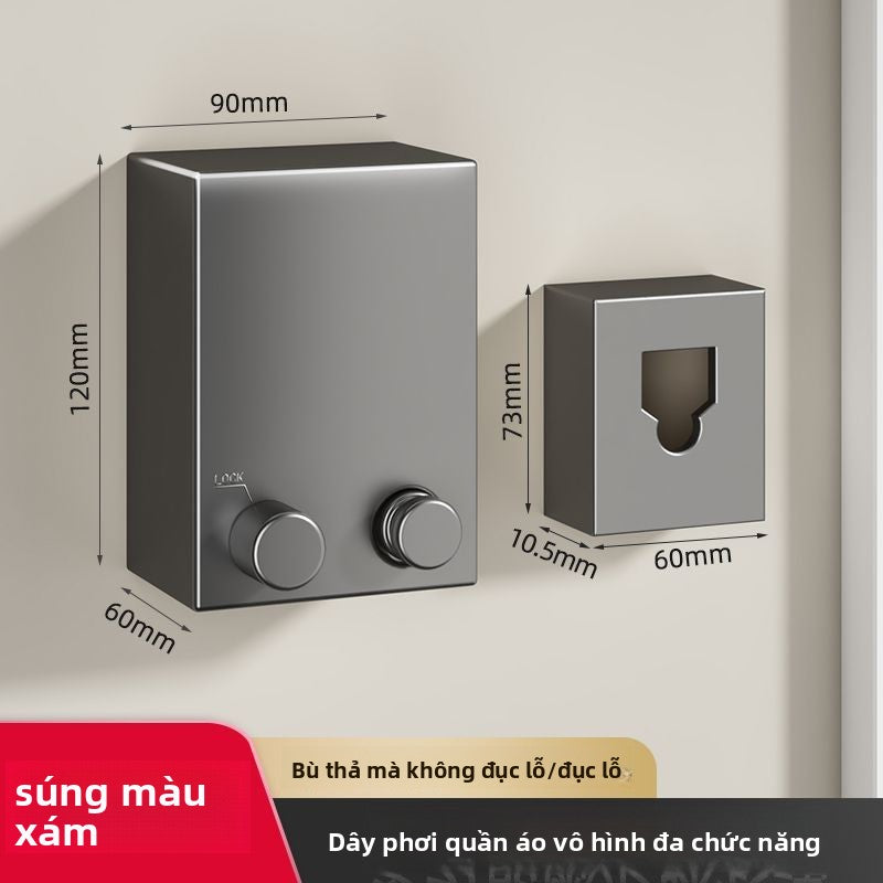 dây phơi quần áo cổ vật trong nhà miễn phí đục lỗ nhà vệ sinh mở rộng ban công dây thép giá đỡ