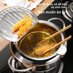 Nồi chiên 304 thép không gỉ Tempura nồi chiên gia đình nồi chiên nhỏ kiểm soát nhiệt độ lò điện từ nồi khô