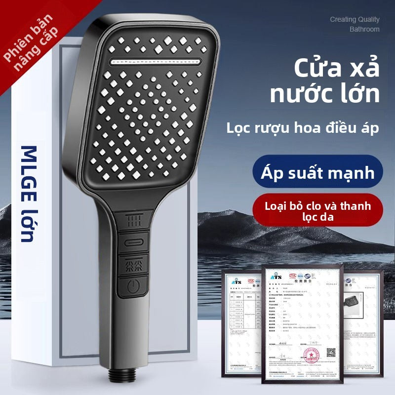 Đầu phun hoa tăng áp Mu Ge bảng điều khiển lớn siêu áp suất cao mưa máy nước nóng tắm cầm tay chuyển