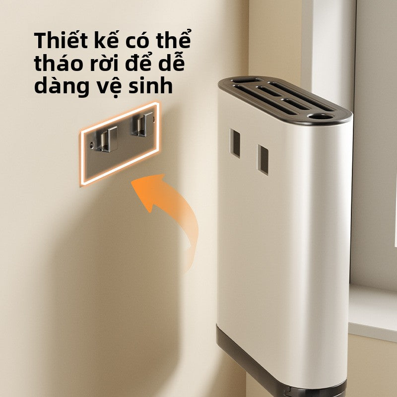 Giá đỡ dao màu trắng không cần đục lỗ dao treo tường lưu trữ đũa nhà bếp hộp lồng dao giá đỡ dao nhà