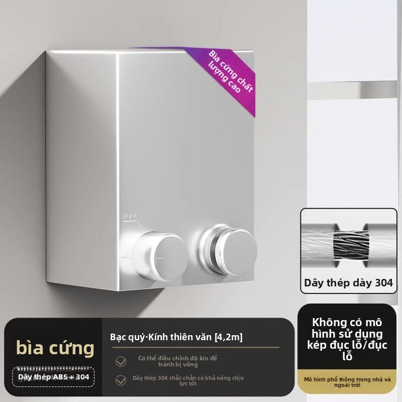 dây phơi quần áo cổ vật trong nhà miễn phí đục lỗ nhà vệ sinh mở rộng ban công dây thép giá đỡ